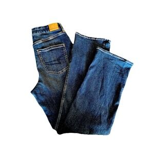Women's American Eagle CURVY STRAIGHT Blue Jeans Size 10 Long/Tall GUC